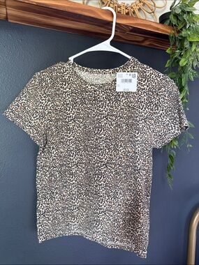 American Eagle Outfitters Leopard Print Top in Tan, Black, Brown